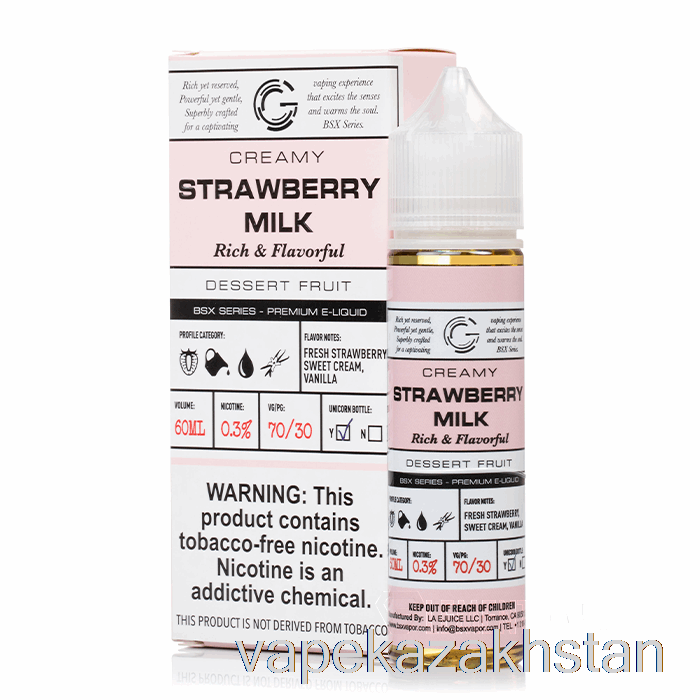Vape Disposable Strawberry Milk - BSX Series - 60mL 6mg